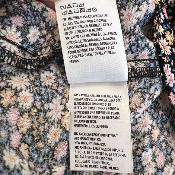 American Eagle Floral Tank Mini Dress Womens Sz. Medium Laced Sides Sundress NWT - Picture 12 of 13
